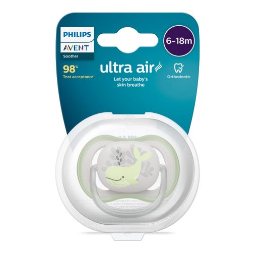 Philips AVENT SCF086/05 Játszócumi Ultra air Mintás 6-18hó bálna, 1db