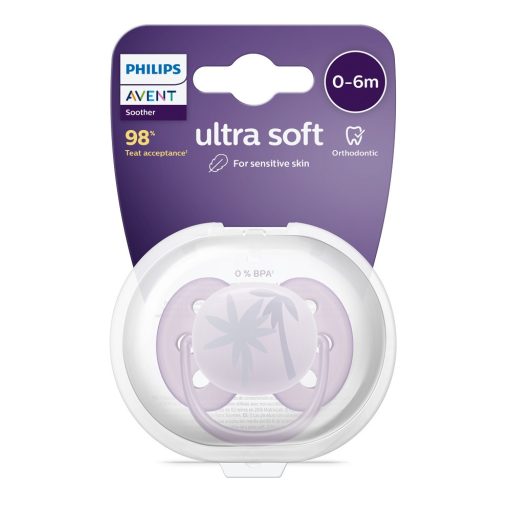 Philips AVENT SCF092/03 Játszócumi Ultrasoft Premium 0-6hó lila 1 db