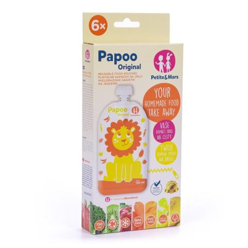 PETITE&MARS Papoo Original tasak bébiételekhez, lion 6 db