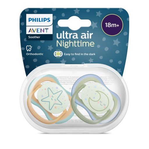 Philips AVENT SCF376/23 Játszócumi Ultra air éjszakai 18hó+ neutral 2db