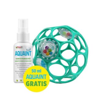   OBALL RATTLE játék 10 cm 0hó+ dark turquoise + AJÁNDÉK Aquaint 50ml