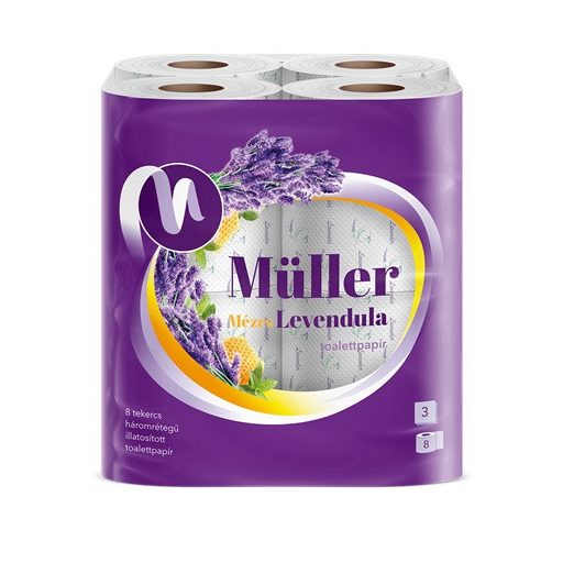 Müller Wc-Toalettpapír Mézes Levendula 3 rétegű 8 tekercs