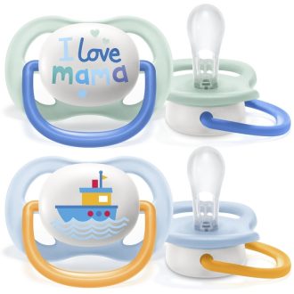   Philips AVENT SCF080/01 Ultra air játszócumi Text 0-6 hó fiús 2 db