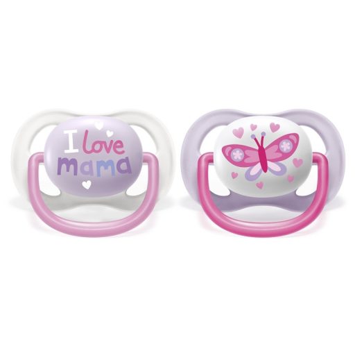 Philips AVENT SCF080/02 Ultra air játszócumi Text 0-6 hó lányos 2 db