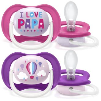   Philips AVENT SCF080/04 Ultra air játszócumi Text 6-18 hó lányos 2 db