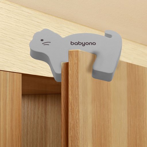 BABYONO Ajtógát szürke macska