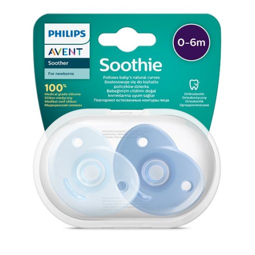 Avent SCF099/21 Soothie szilikon játszócumi 0-6 hó  fiús - 2 db