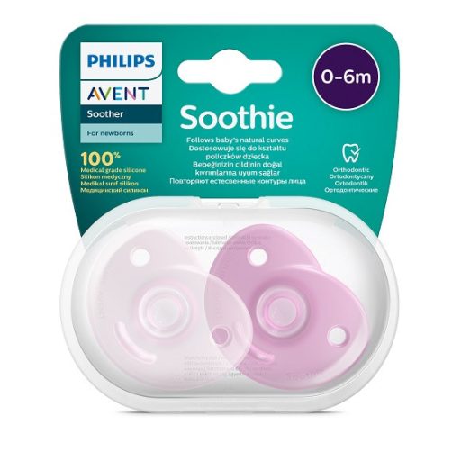 Avent SCF099/22 Soothie szilikon játszócumi 0-6 hó  Lány - 2 db