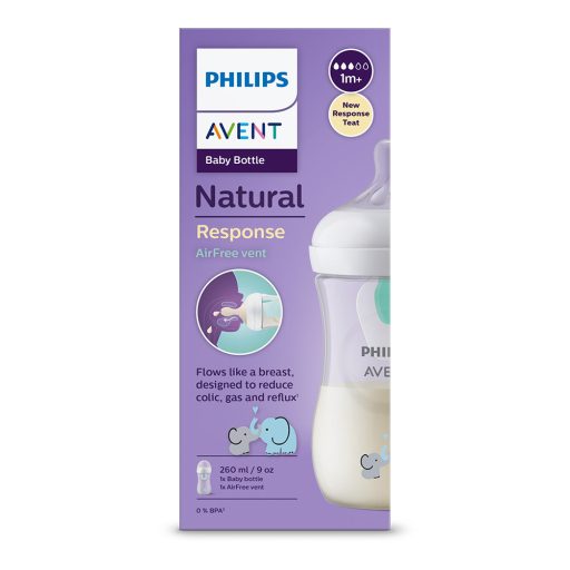 Philips AVENT Natural Response cumisüveg AirFree szeleppel 260 ml, 1m+, elefánt