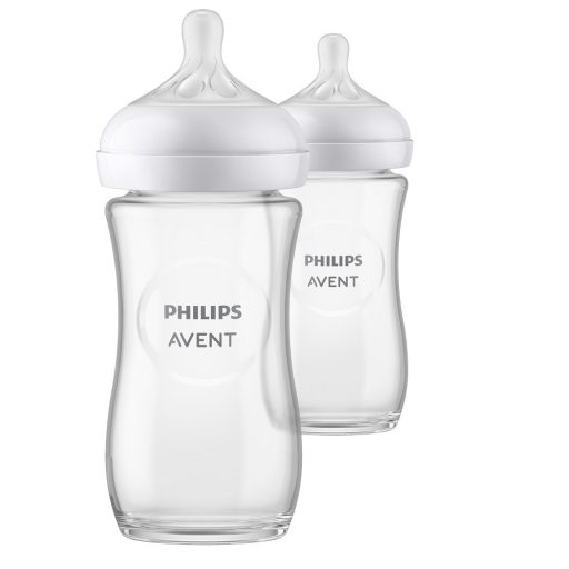 Philips AVENT SCY933/02 Natural Response üvegből készült cumisüveg 240 ml, 1hó+ 2 db