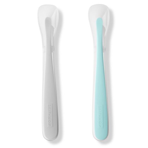 SKIP HOP 5 darabos étkezési készlet pohárral Easy-Feed Mealtime Set Teal/Grey 6m+