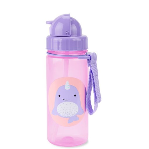 SKIP HOP Zoo Szívószálas pohár PP PVC és BPA mentes Narvál 12h+