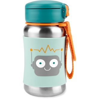   SKIP HOP Spark Style Vízszívószálas rozsdamentes acél palack Robot 12m+