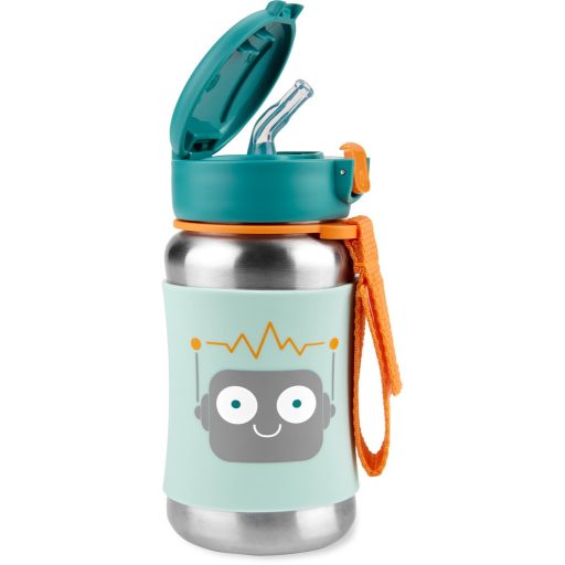 SKIP HOP Spark Style Vízszívószálas rozsdamentes acél palack Robot 12m+