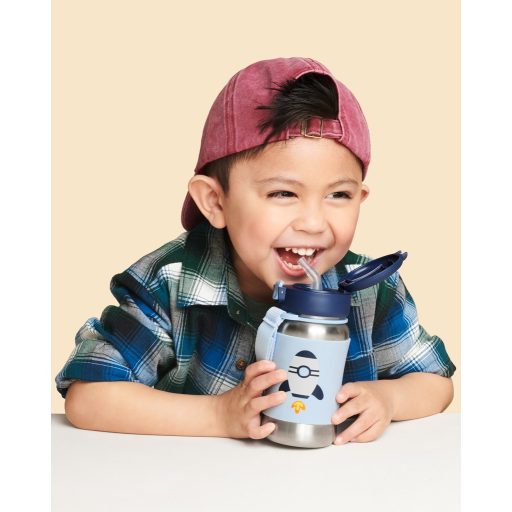 SKIP HOP Spark Style Rozsdamentes acél szívószálas vízüveg Rakéta 12m+
