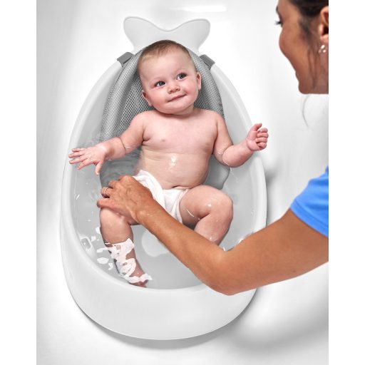 SKIP HOP  3 fázisú babafürdető fürdőkád ergonomikus betéttel, fehér