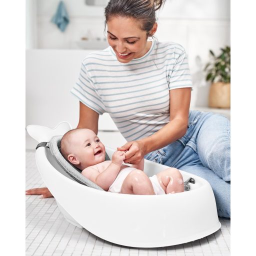 SKIP HOP  3 fázisú babafürdető fürdőkád ergonomikus betéttel, fehér