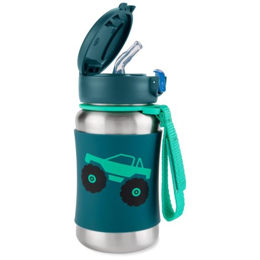 SKIP HOP Spark Style Rozsdamentes acél szívószálas vizespalack Monster Truck 12m+