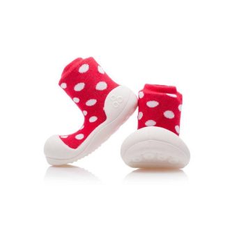   ATTIPAS Botičky Polka Dot AD06 Red L méret 21,5, 116-125 mm