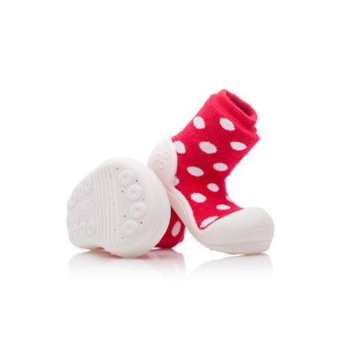 ATTIPAS Botičky Polka Dot AD06 Red L méret 21,5, 116-125 mm
