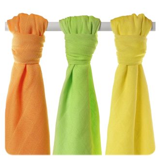   KIKKO Pelenkák bambuszból Colours 70x70 (3 db) – lime, citrom, narancs