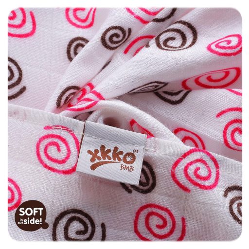 KIKKO Pelenkák bambuszból Spirals&Bubbles 70x70 (3 db) – magenta