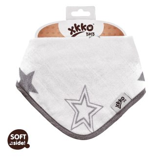 KIKKO Slintáček/kendő bambusz Stars (1 db) – ezüst