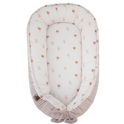 EKO Babafészek pamut velvet Beige Meadow 90x60cm