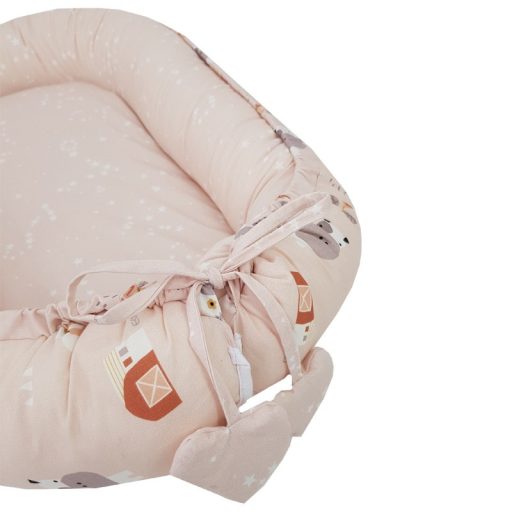 EKO Bölcső kétoldalas pamut My farm Stars Powder pink 90x60 cm a babának