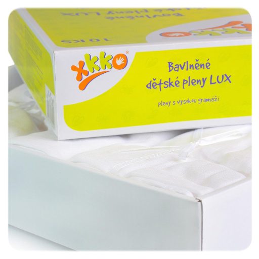 KIKKO Pelenkák pamutból készült nagy súlyú Lux 70x70 (10 db) – fehér