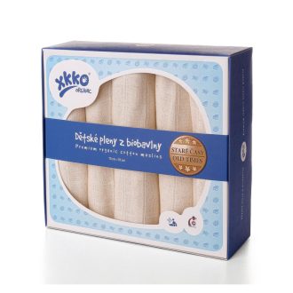   KIKKO Gyermek pelenkák biopamutból Régi idők 70x70 (5 db) – natural