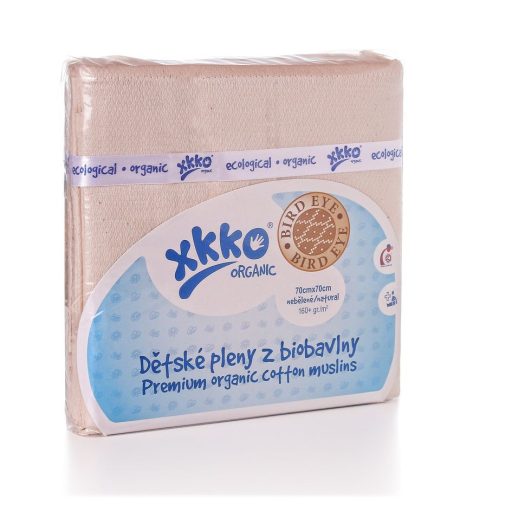 KIKKO Gyermek pelenkák biopamutból Organic 70x70 (5 db) Bird Eye Natural
