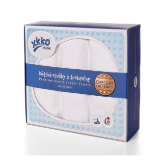   KIKKO Törölközők/pelenkák gyermek biopamutból Régi idők 90x100 (3 db) – fehér