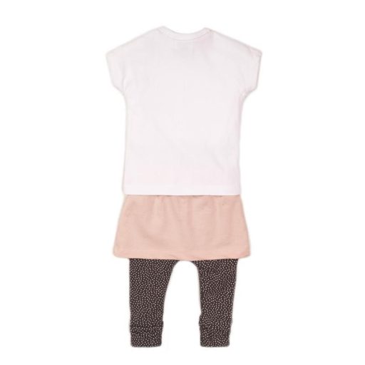 DIRKJE 3 részes szett szoknyával 68 White+Smokey Pink+Smokey Grey+aop