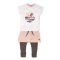 DIRKJE 3 részes szett szoknyával 80 White+Smokey Pink+Smokey Grey+aop