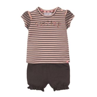   DIRKJE 2 részes rövidnadrág szett 74 Smokey Pink+Csíkos+Smokey Grey