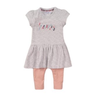 DIRKJE 2 részes szett 68 Grey Melange+Dusty Pink