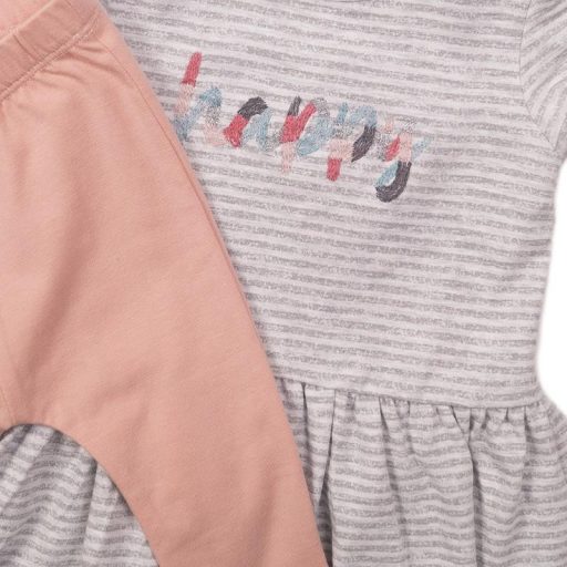 DIRKJE 2 részes szett 68 Grey Melange+Dusty Pink