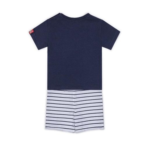 DIRKJE 2 részes rövidnadrág szett 80 Navy+White+Stripe