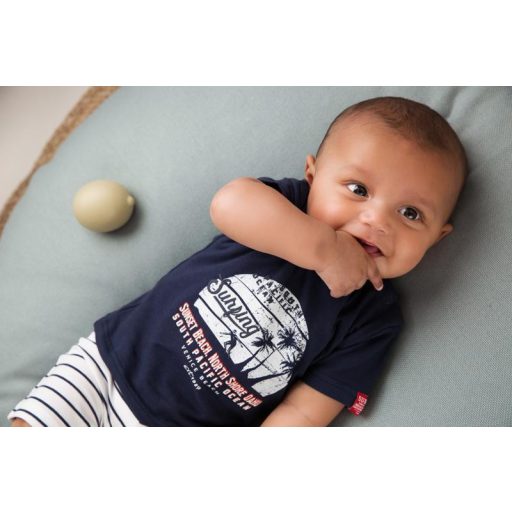DIRKJE 2 részes rövidnadrág szett 80 Navy+White+Stripe