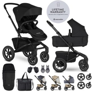   EASYWALKER Kombinált babakocsi Jimmey Pepper Black XXL AIR + RWS