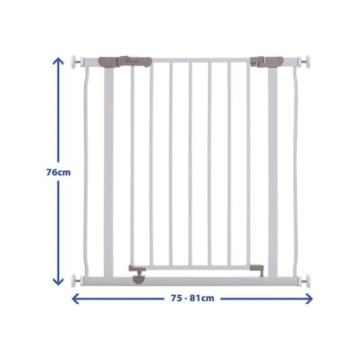 DREAMBABY Biztonsági fémrács AVA 75-81 cm, fehér