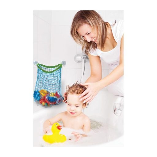 DREAMBABY Hálós fürdőjáték tároló kék/zöld