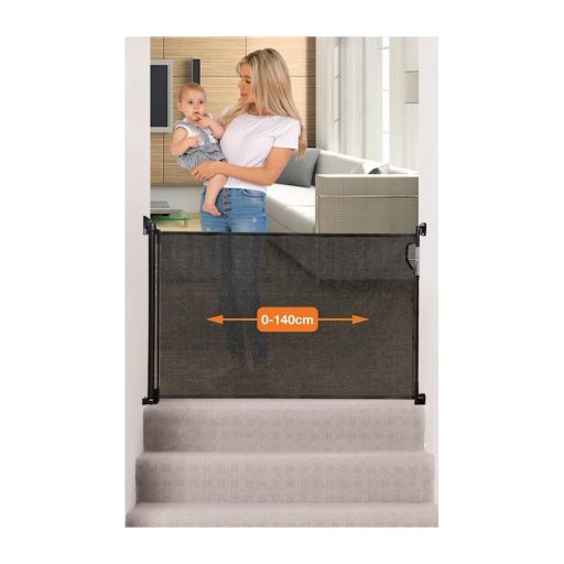 DREAMBABY Biztonsági visszahúzható rács 0-140 cm fekete