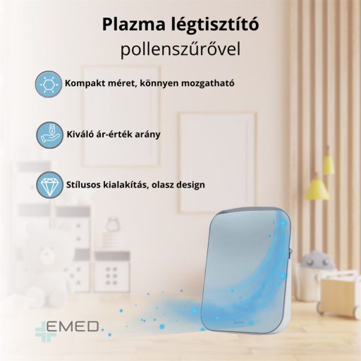 Plazma légtisztító pollenszűrővel