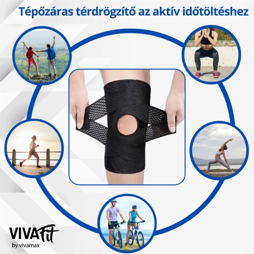 VivaFit Tépőzáras térdrögzítő keresztpántokkal M