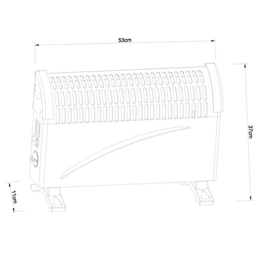 Kolumbo elektromos fűtőtest 750W / 1250W / 2000W