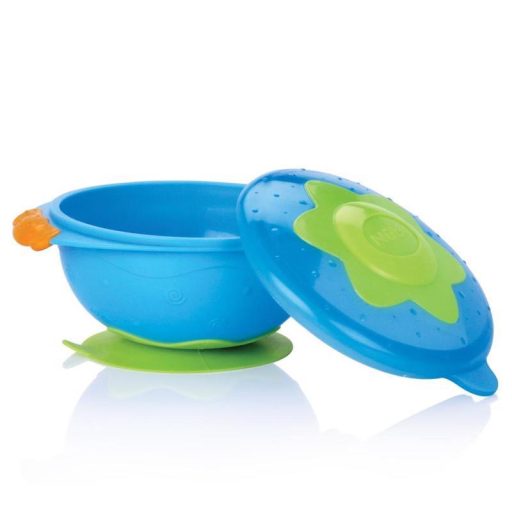 NUBY Tányér tapadókoronggal és fedővel 9 h+