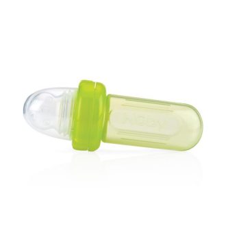 NUBY Krmítko szilikon Easy squeezy feeder 6 h+, zöld