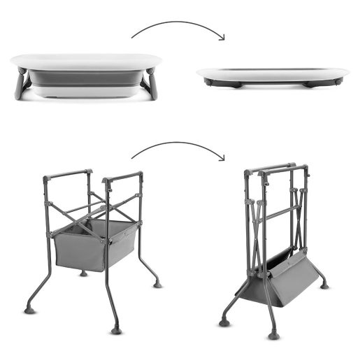 KINDERKRAFT Pelenkázó asztal káddal Bubbly Grey